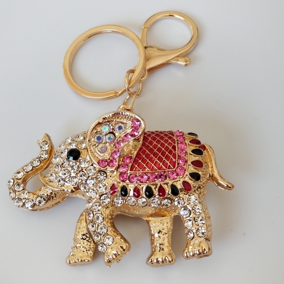 Keychain Jeweled Sparkly Owl Elephant Bear Bling - Picture 6 of 10